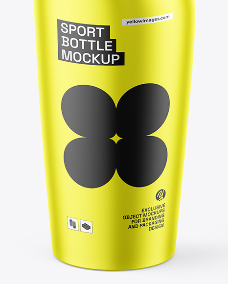 Matte Metallic Sport Bottle Mockup