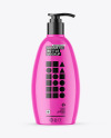 Glossy Cosmetic Bottle With Pump Mockup Glossy Cosmetic Bottle With Pump Mockup