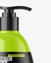 Glossy Cosmetic Bottle With Pump Mockup Glossy Cosmetic Bottle With Pump Mockup