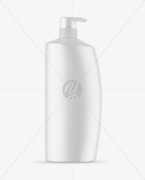 Matte Cosmetic Bottle With Pump Mockup