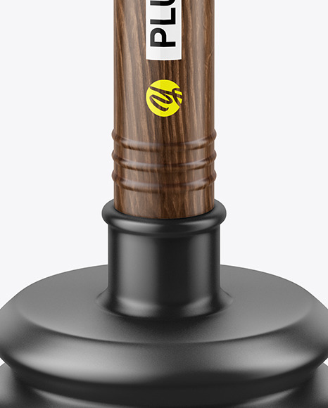 Plunger With Dark Wood Handle Mockup