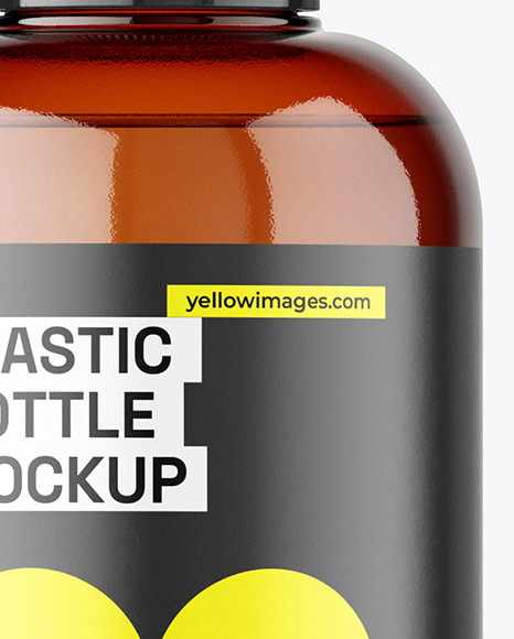 Amber Plastic Bottle w/ Pump Mockup