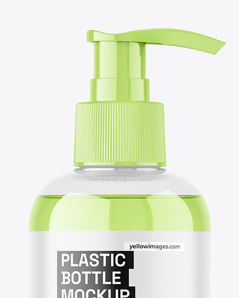 Clear Plastic Bottle w/ Pump Mockup Clear Plastic Bottle w/ Pump Mockup