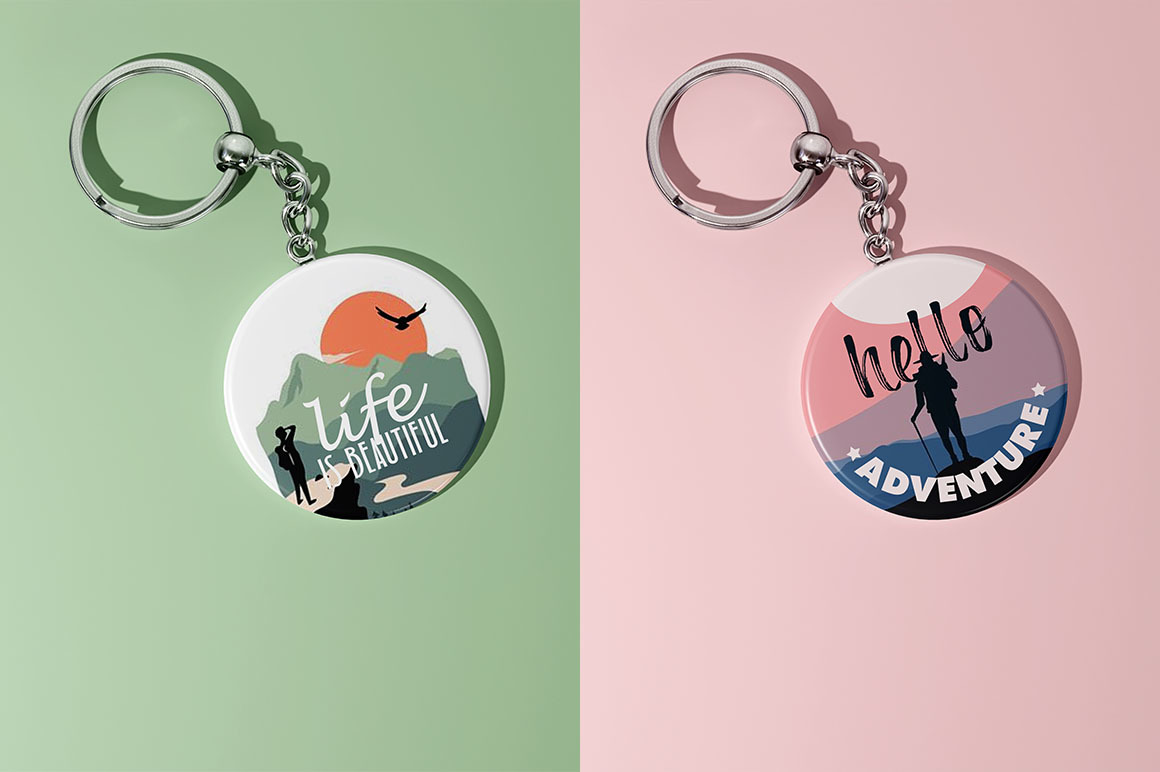 Round Shape Keychain Mockup