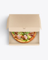 Half Open Kraft Box With Pizza Mockup