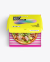 Half Open Kraft Box With Pizza Mockup