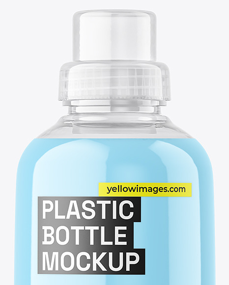 500ml Clear Plastic Bottle w/ Liquid Mockup