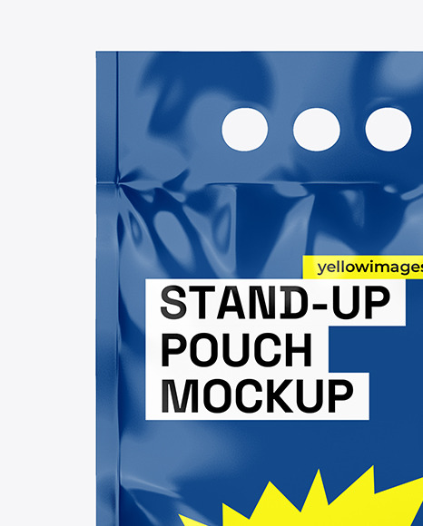 Glossy Plastic Stand-Up Pouch Mockup