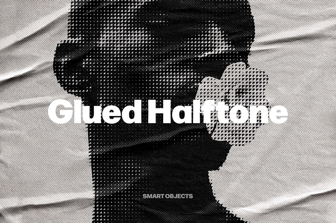 Halftone Texture Glued Effect Halftone Texture Glued Effect