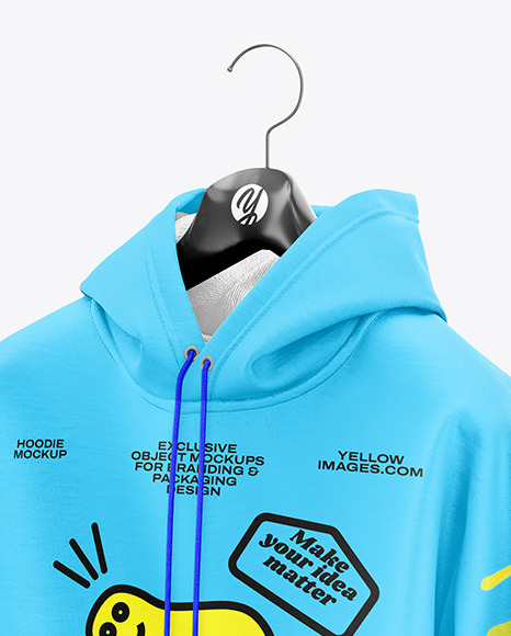 Oversize Hoodie on Hanger Mockup - Half Side View