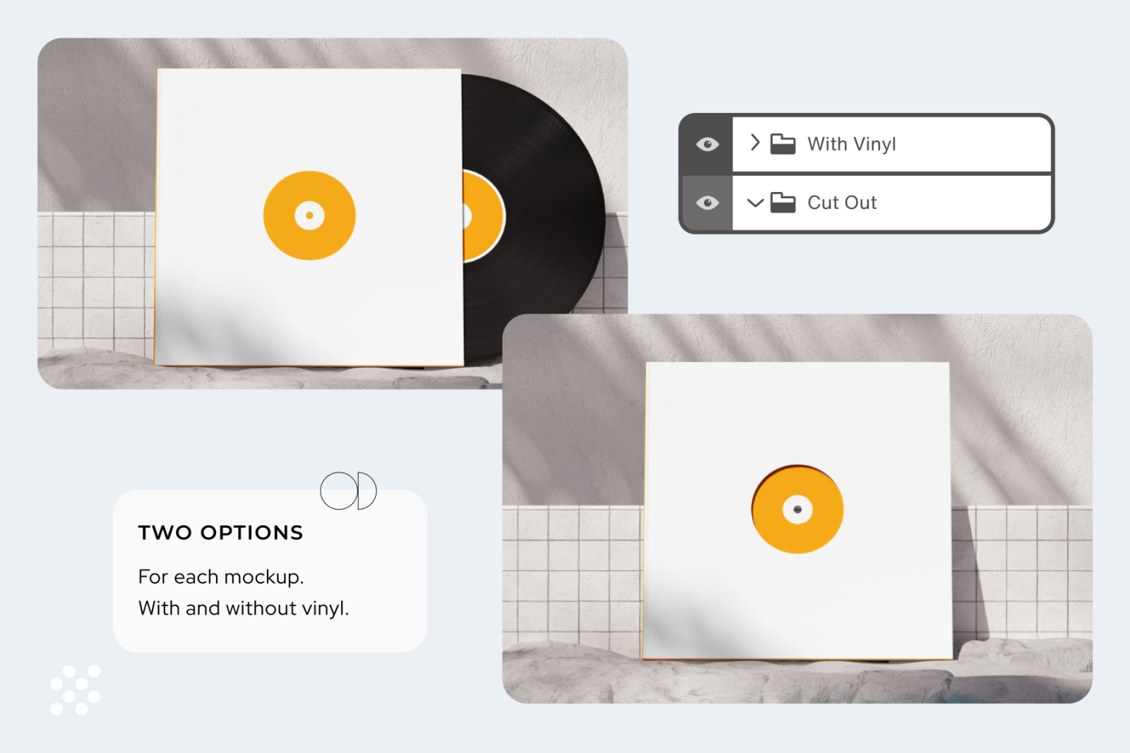 10 Playful Vinyl Record Mockups 10 Playful Vinyl Record Mockups