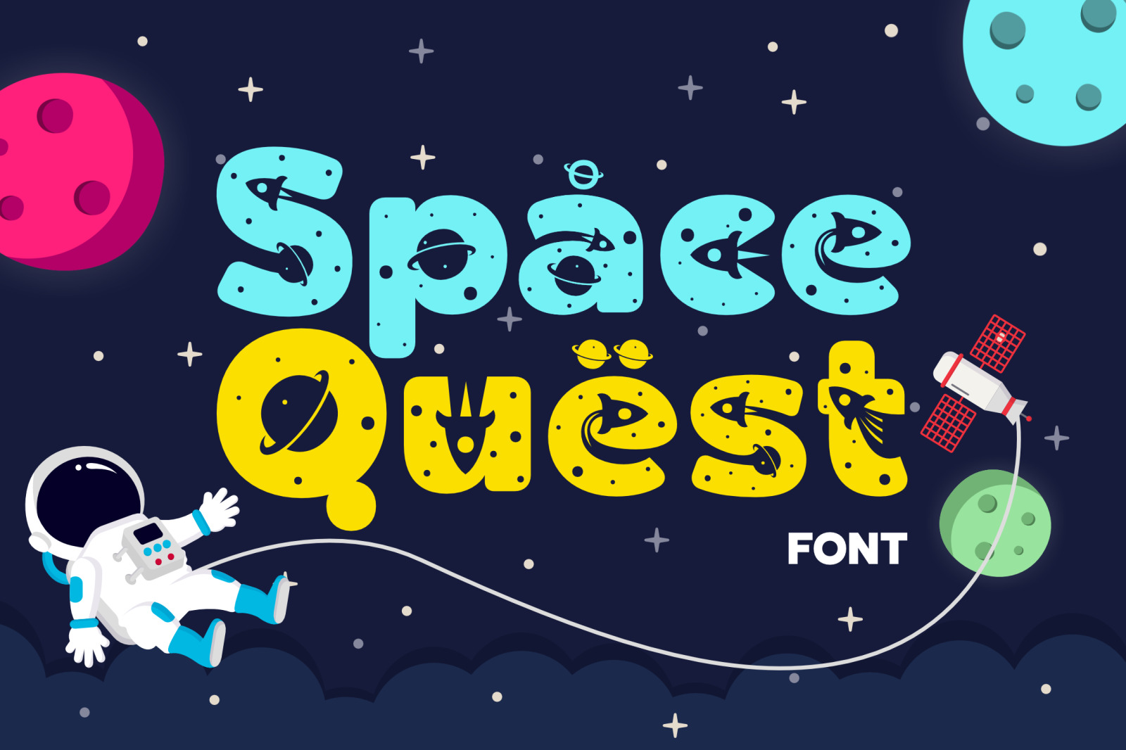 Pace Quest - Space Kids Font