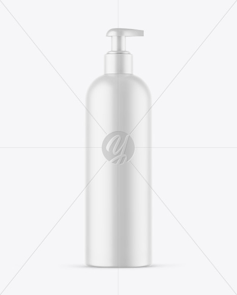 Matte Cosmetic Bottle With Pump Mockup