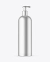 Matte Metallic Cosmetic Bottle With Pump Mockup