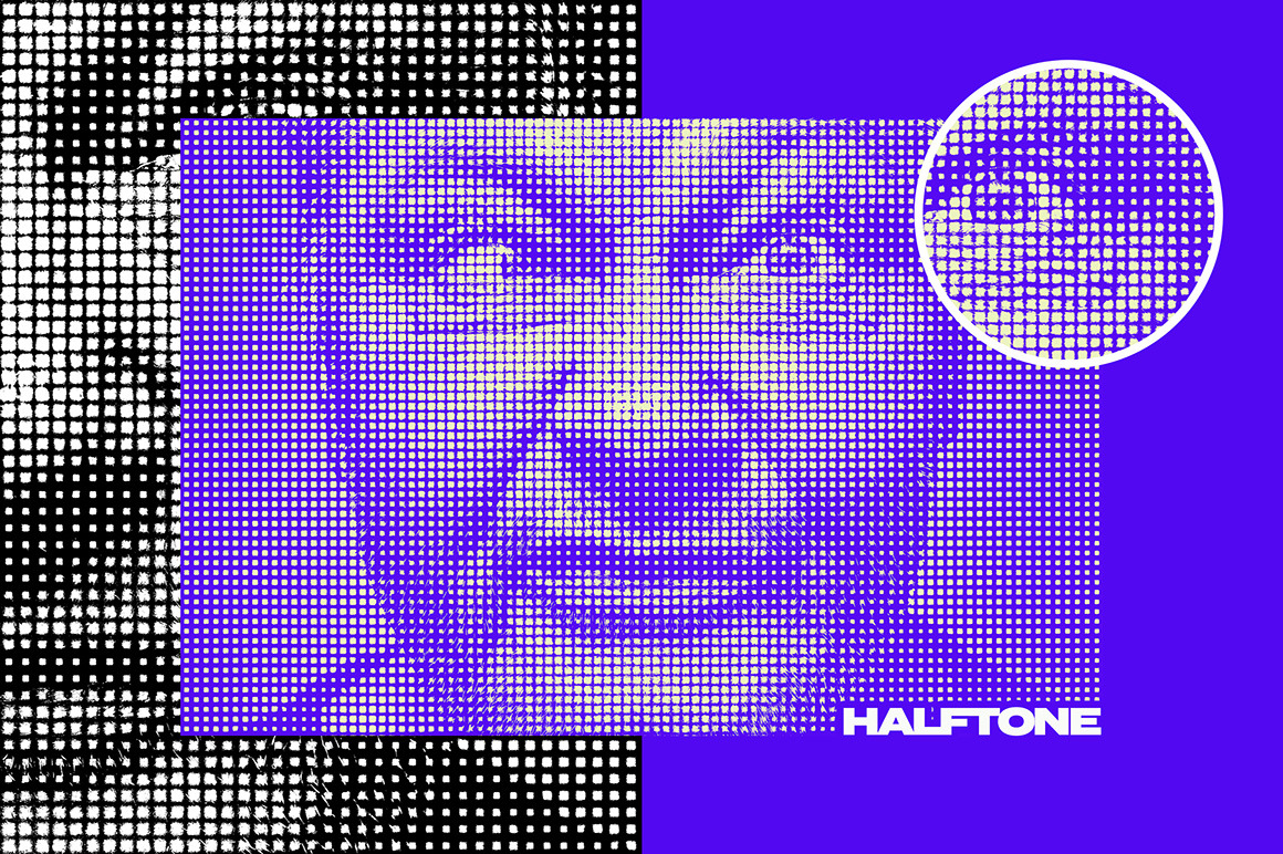 Square Halftone Texture Effect