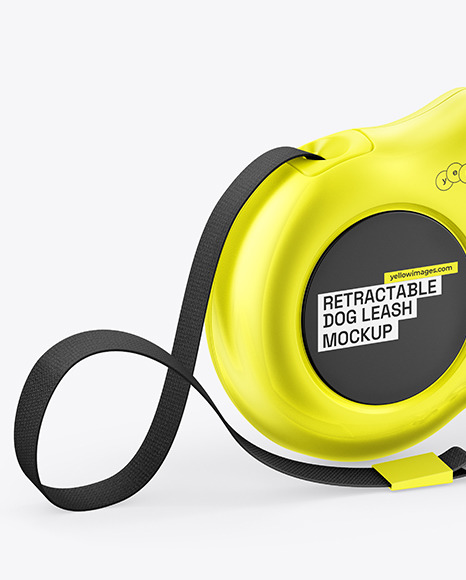 Matte Metallic Retractable Dog Leash Mockup