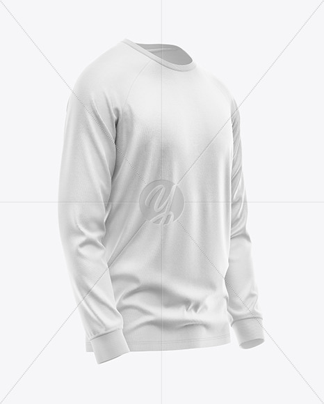 Men's Long Sleeve Raglan T-Shirt Mockup