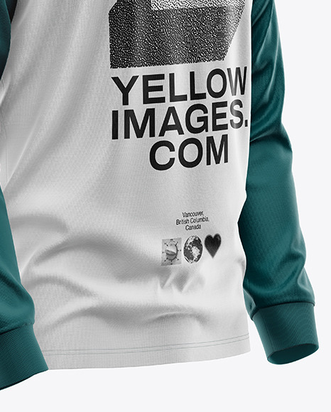 Men's Long Sleeve Raglan T-Shirt Mockup