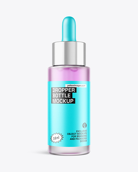 Frosted Glass Dropper Bottle Mockup