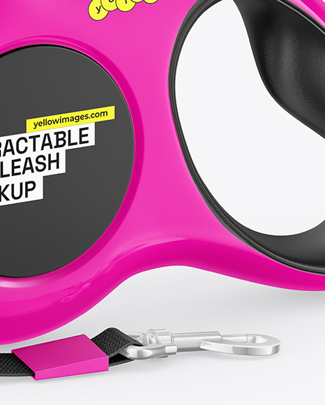 Glossy Retractable Dog Leash Mockup