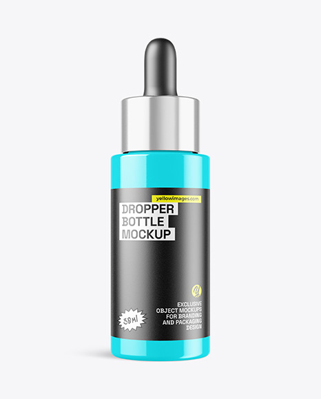 Glossy Dropper Bottle Mockup