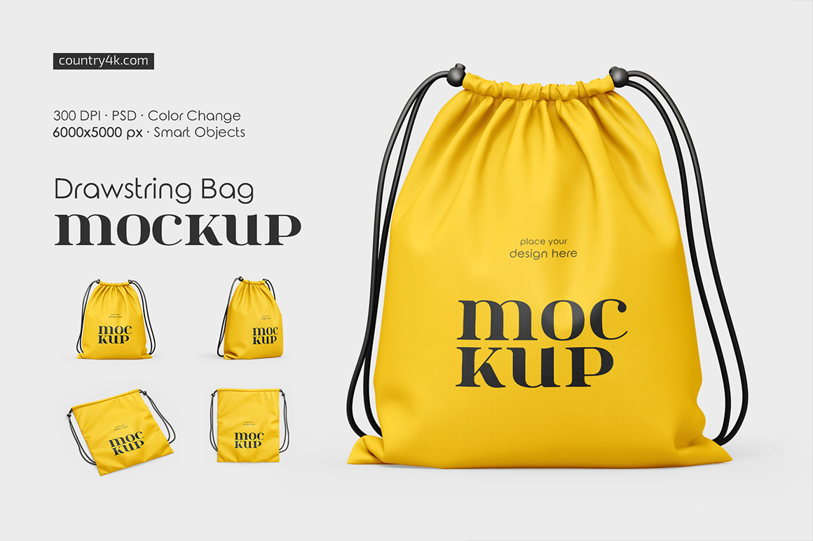 Drawstring Bag Mockup Set