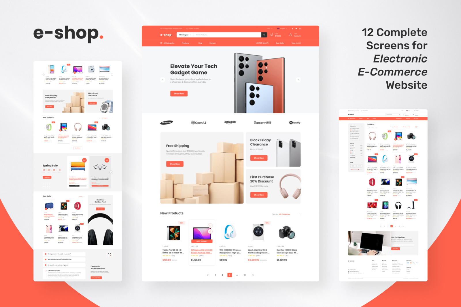 E-Shop - Electronic E-Commerce Website Design UI Template