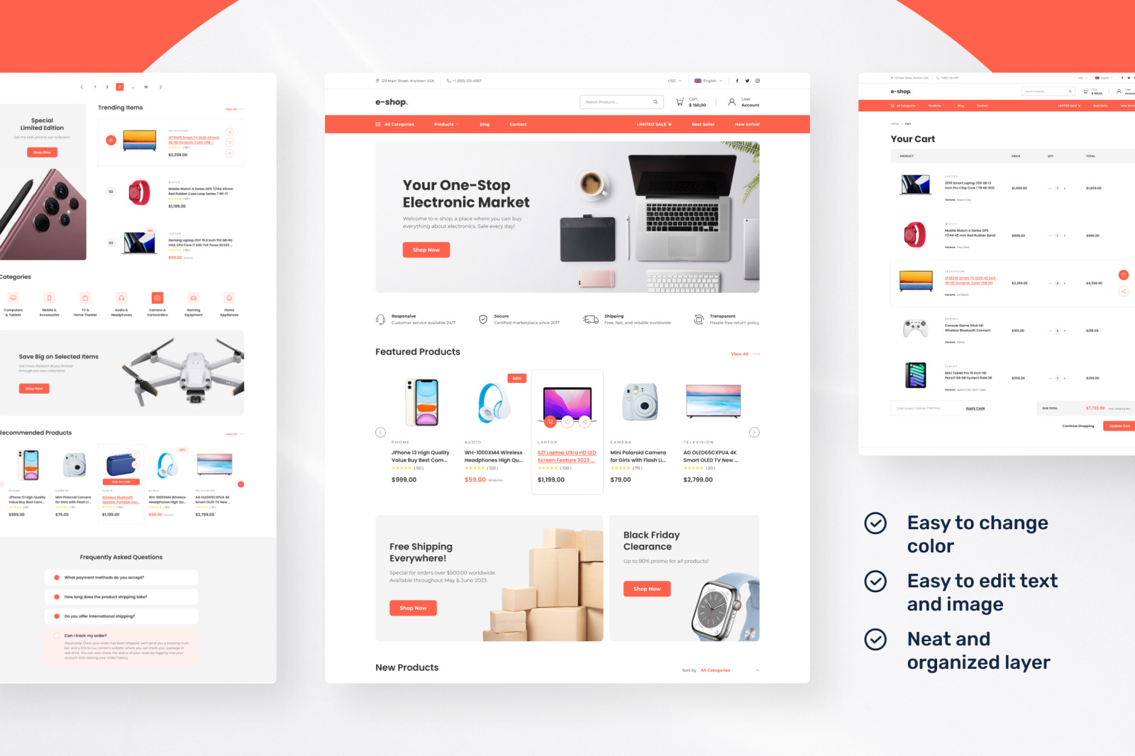 E-Shop - Electronic E-Commerce Website Design UI Template