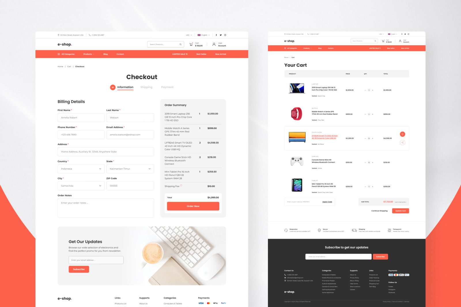 E-Shop - Electronic E-Commerce Website Design UI Template