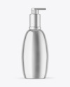 Metallic Cosmetic Bottle With Pump Mockup