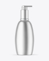 Matte Metallic Cosmetic Bottle With Pump Mockup