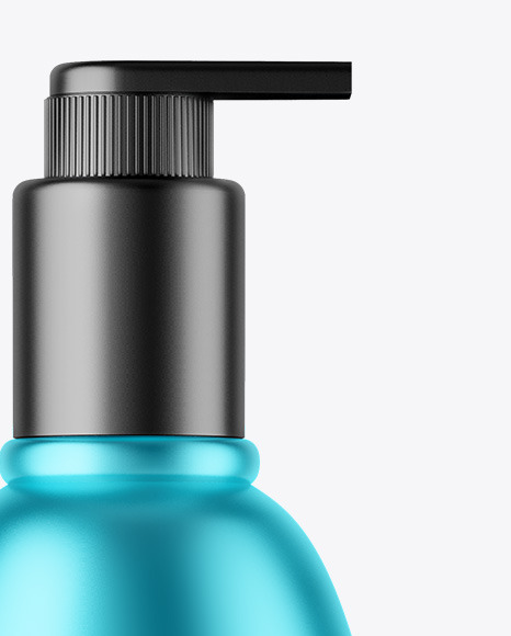Matte Metallic Cosmetic Bottle With Pump Mockup Matte Metallic Cosmetic Bottle With Pump Mockup