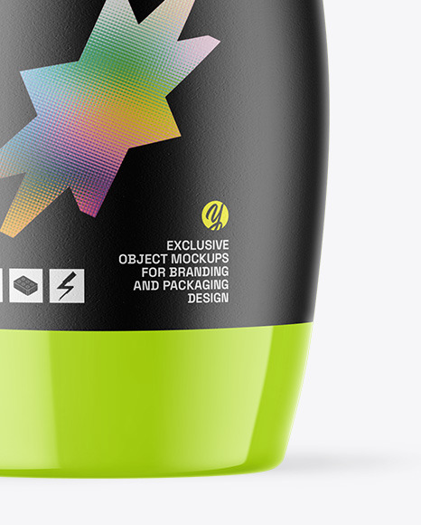 Glossy Cosmetic Bottle with Pump Mockup Glossy Cosmetic Bottle with Pump Mockup