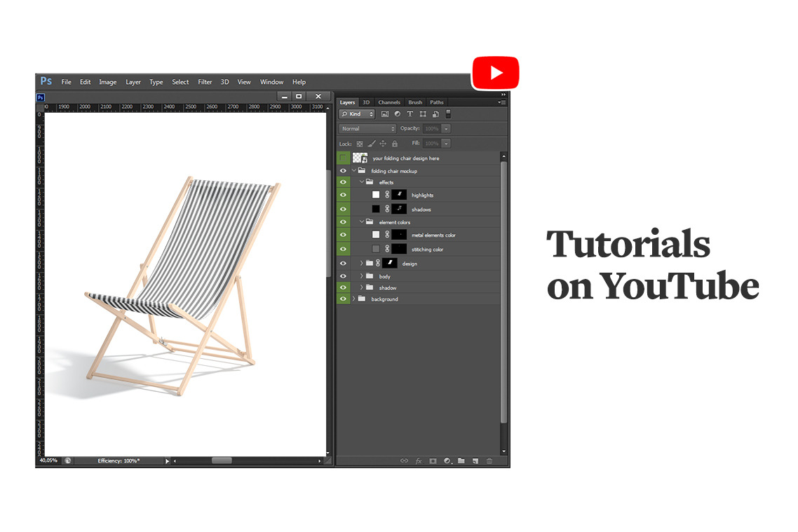 Folding Beach Chair Mockup Folding Beach Chair Mockup