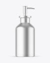 Matte Metallic Cosmetic Bottle With Pump Mockup
