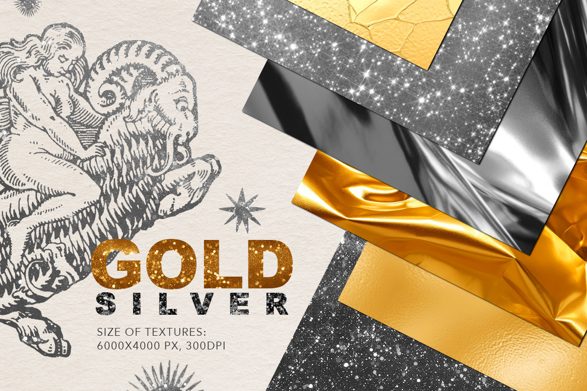 60 Gold&Silver Foil Glitter Textures 60 Gold&Silver Foil Glitter Textures
