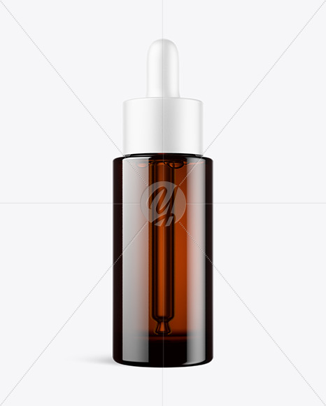 Amber Glass Dropper Bottle Mockup