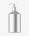 Matte Metallic Cosmetic Bottle With Pump Mockup