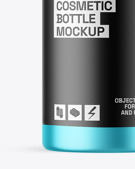 Matte Metallic Cosmetic Bottle With Pump Mockup