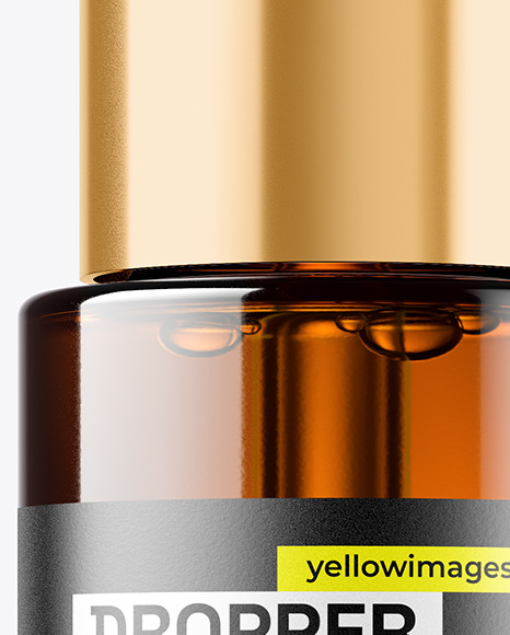 Amber Glass Dropper Bottle Mockup