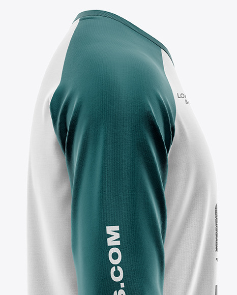 Men's Long Sleeve Raglan T-Shirt Mockup