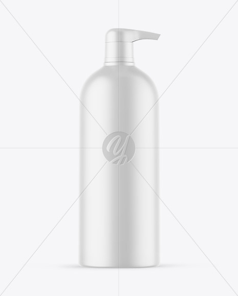 Matte Cosmetic Bottle With Pump Mockup