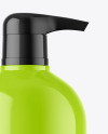 Glossy Cosmetic Bottle With Pump Mockup