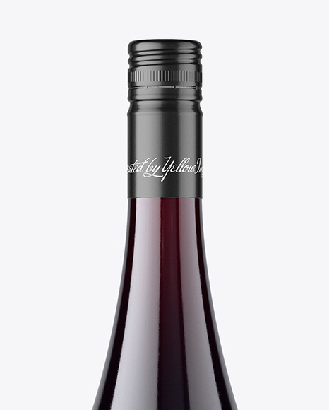 Clear Glass Red Wine Bottle Mockup