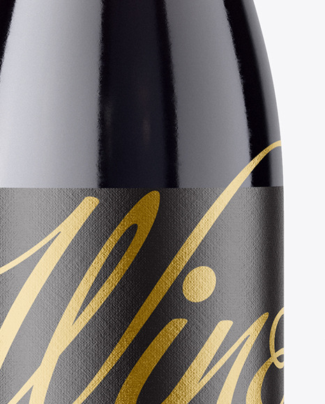 Clear Glass Red Wine Bottle Mockup