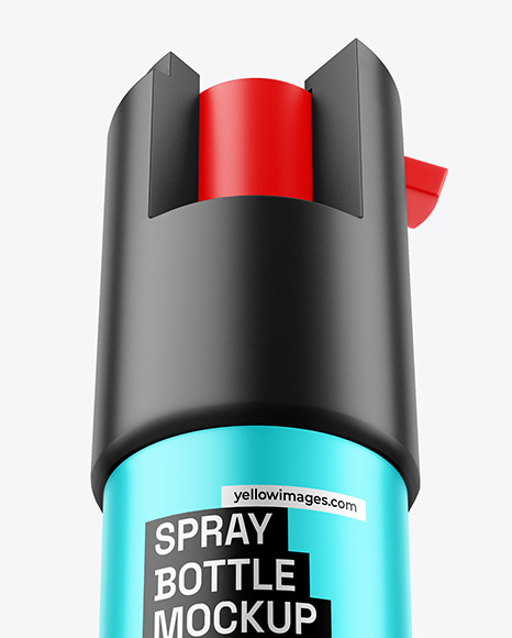 Matte Metallic Self Defense Pepper Spray Bottle Mockup