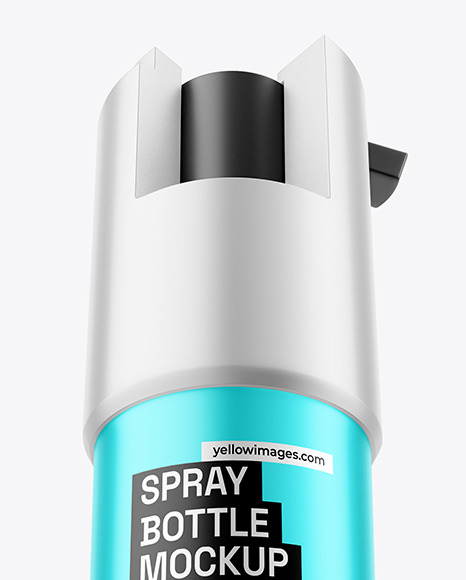 Matte Metallic Self Defense Pepper Spray Bottle Mockup