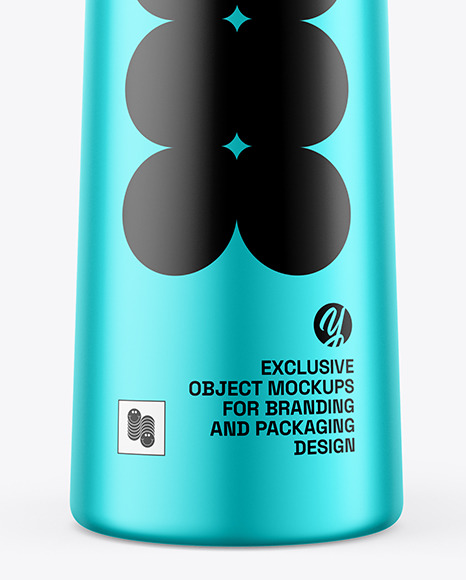 Matte Metallic Self Defense Pepper Spray Bottle Mockup