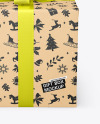 Kraft Gift Box with Matte Metallic Bow Mockup