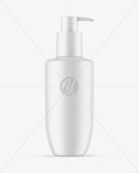 Matte Cosmetic Bottle With Pump Mockup